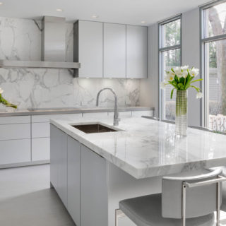 A Modern Kitchen in Gorgeous Calacatta Marble